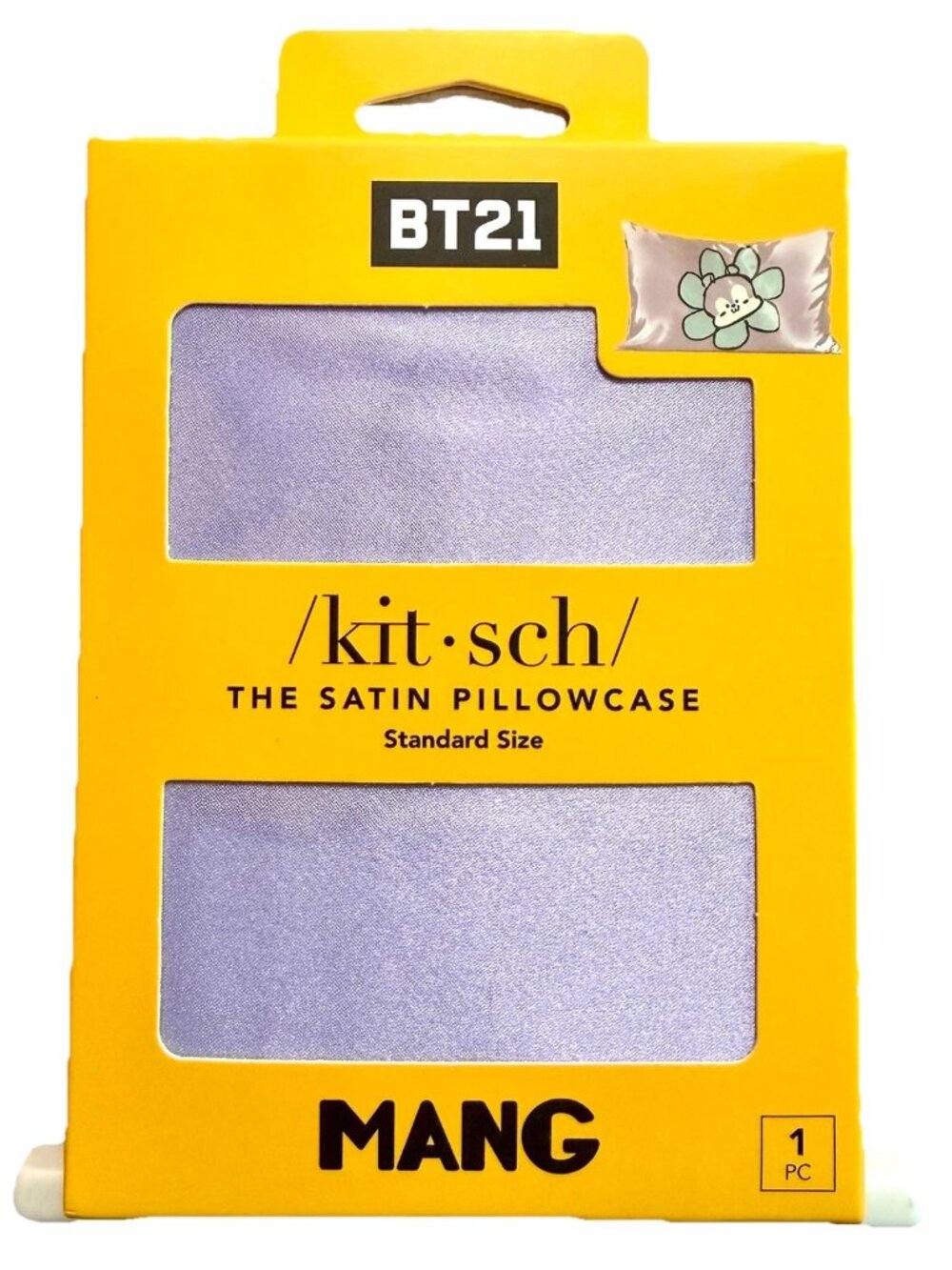Kit•sch x BT21 Satin Floral Pillowcase in MANG w/ Zipper in Standard/Queen New